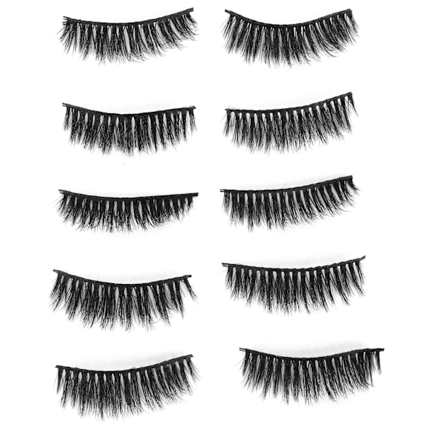 5 par tjocka täta lösögonfransar Tredimensionella långa lockiga lösögonfransar Makeup Tool(D18)