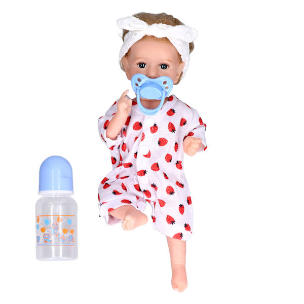 12-tums Reborn Baby Dolls Flexibla lemmar Mjuk silikon, verklighetstrogen dockleksak med Milk BottleGirl