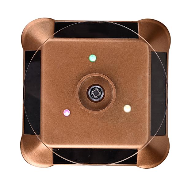 Sol- og batteridrevet roterende smykkeholder, displaystativ roterende base (guld)