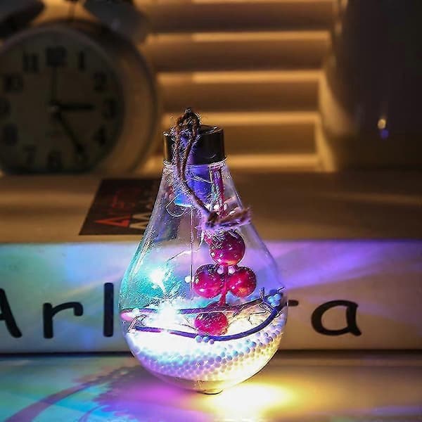 Jul LED Transparent Julekule Juletrepynt Glødende style 3
