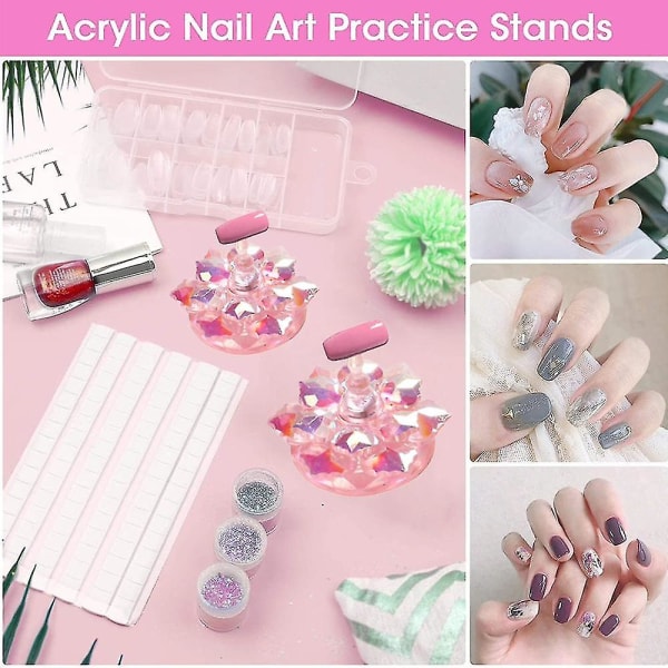 Nail Display Practice Stand Resin Lotus Nail Tip Holders Magnetic Nail Practice Stand Fingernegl gjør-det-selv-neglekunststativ for manikyrsalong med falske negler