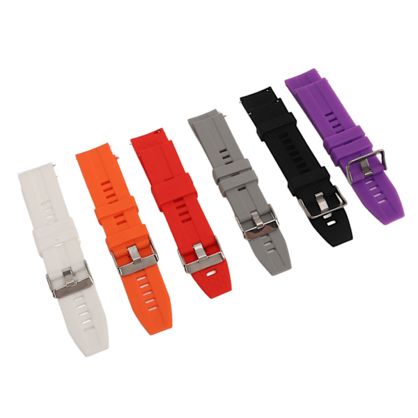6ST Smarta klockarmband för män kvinnor Silikon 22mm Quick Release Watch Ersättningsremmar för GT2 GT3 Svart Vit Grå Röd Lila Orange