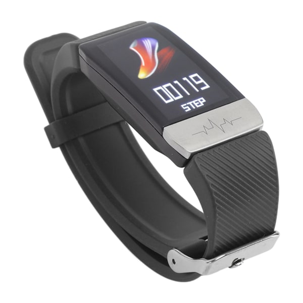 Smartklocka för män och kvinnor 1,14 tum skärm Bluetooth 4.0 IP67 Vattentät Kroppstemperaturövervakning Smartwatch för utomhussporter Fitness Svart