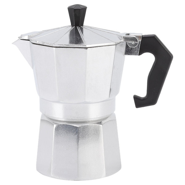 Moka Pot 150ml aluminium åttakantig hushållsuppvärmning Rustik stil Silver Camping kaffebryggare för kontor