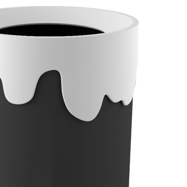 Soptunna Desktop förvaringskorg Mini Cover Papperskorgen Hem trasig resistent avfallstunna Vit