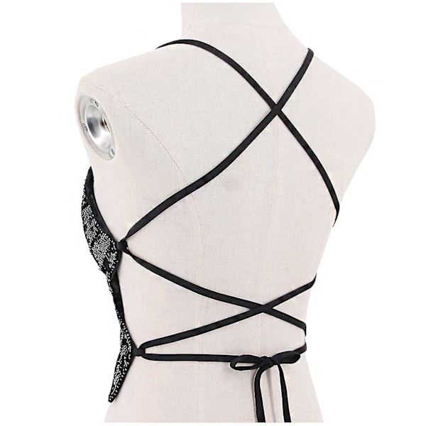 Butterfly Sekvens Crop Top - V-hals Ryggløs Sexy Club Kostyme - Festival Bandasje BH Topp 2022