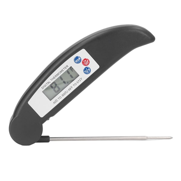 Kötttemperaturmätning Snabb digital mattermometer med vikbar sond för matlagning Svart