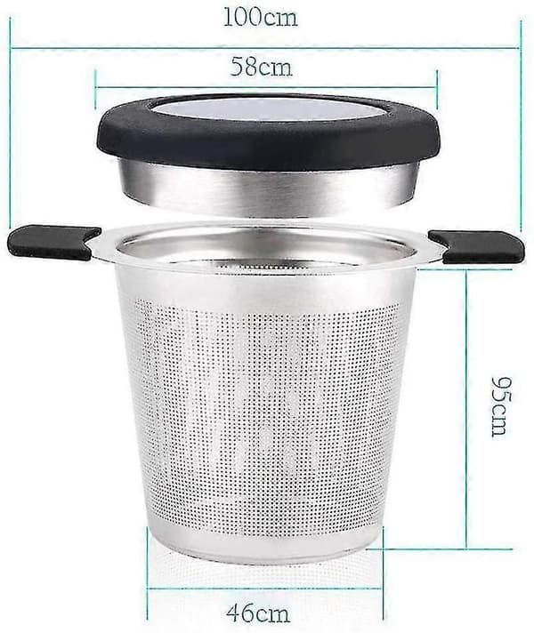 Tefilter i rustfrit stål, tesigte med tyndt hul, silikone