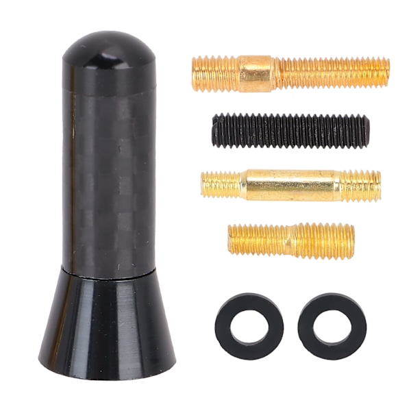 3,5 cm/1,4 tommers antenne kort i aluminiumlegering og karbonfiber, universal bilmodifisering