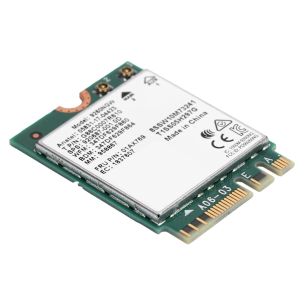 Trådløst Wifi-kortantenne Bluetooth 5.0 Dual Band Leverer 9260NGW NGFF 1730Mbps 802.11ac2 Interne antenner