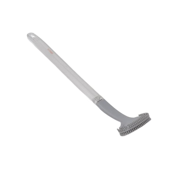 Toilet Brush Soft Bristle Plastic Curved Design Long Handle Bathroom Cleaning Scrubber Tool