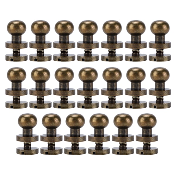 20 set Mässingsnitar Brons Slitstyrka Bagage Hårdvara Tillbehör för Handväskor Skor Kläder 10x8mm
