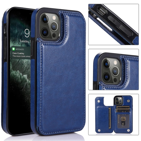 Lämplig för Apple Phone Case Anti-Drop Bracket med kortplats Phone case Blue 11 6.1inch