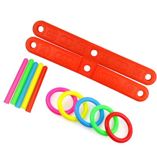 Circle Toss Game Set Colorful Cross 5 Rings Plast Hand Eye Coordination Odling Gräsmatta Utomhusspel