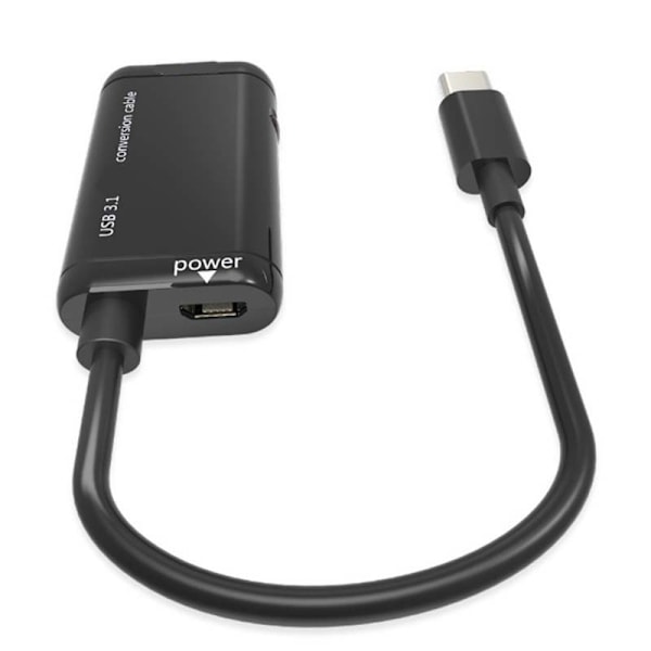 Musta USB 3.1 Type-C uros - 1080P HD multimedialiitäntä naaras videosovitin muuntokaapeli Type-C älypuhelimelle
