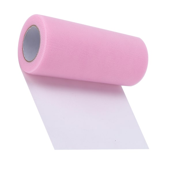 Tyllrulle 100 Yards Färg Dekorativt Mesh Hantverk för DIY Dockkläder Bröllopsdekoration Rosa