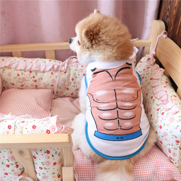 Lemmikkiliivi Paita Hihaton Vaalea Väri Mukava Hengittävä Koiran Liivi Pellava Teddy Bichon Pomeranian Rinnanympärys S, 20g/0,7oz