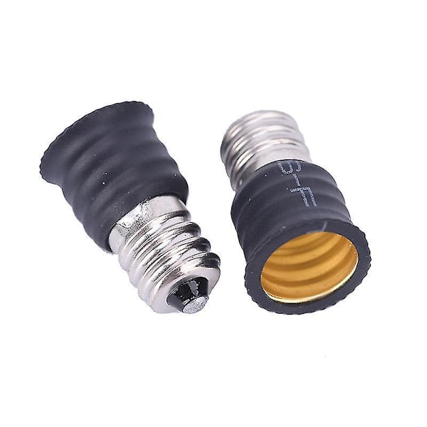 Svart E12 till E14 LED-lampa Konverteradapter - 2 st