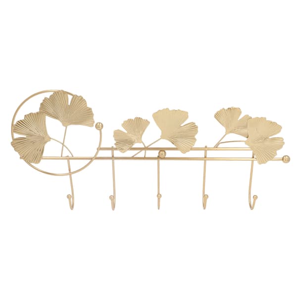 Wall Coat Rack Ginkgo Leaf Design Simple Elegant Style Wide Application Wall Mounted Coat Hanger for Clothes Hat Keys