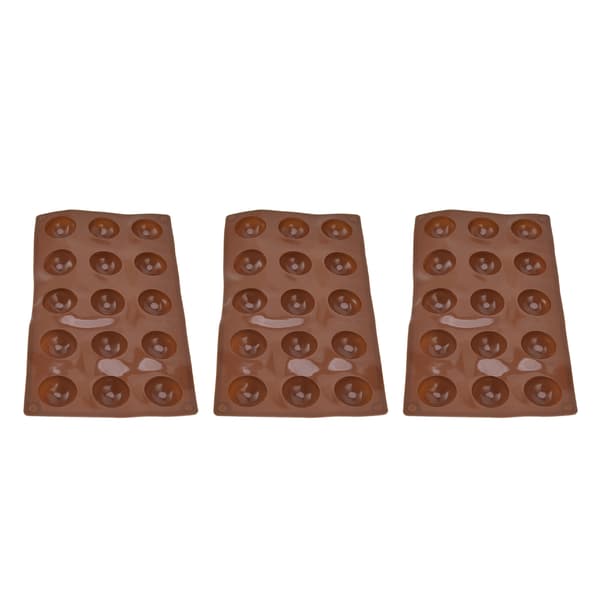 3 stk 15 huller Silikonform Chokoladebomber Form Halvkugle Bageform til Kage Gele Pudding