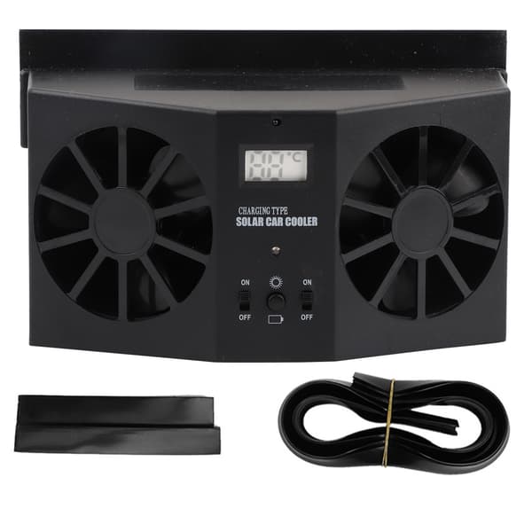 Mini bærbar solventilator til bil - afkøl din bil med ventilationsventil, sort