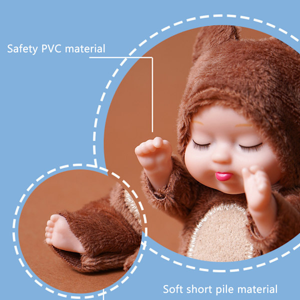 6 st Mini Sova Rebirth Dolls Miniatyr dockleksaker för bebis Barn Flickor Födelsedagspresent