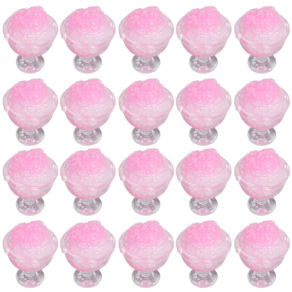 20 stk 1:12 Dukkehuss Smoothie DIY Sjov Simuleret Miniature Smoothie Dukkehuss Dekoration Tilbehør Rosa