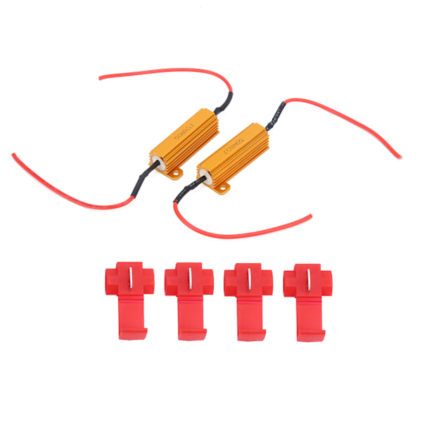 2 stk 50W LED-dekoder 8Ω Lastmotstand Canbus feilfri kansellerer for frontlys tåkelys DRL