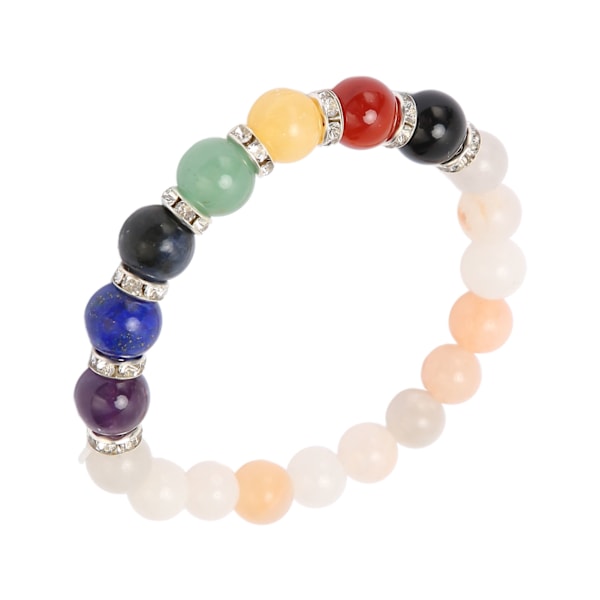 7 Chakra Armbånd Absorberer Olier Balance Emotionel Angstlindring Letvægts Krystalarmbånd til Meditation Yoga Pink Aventurin