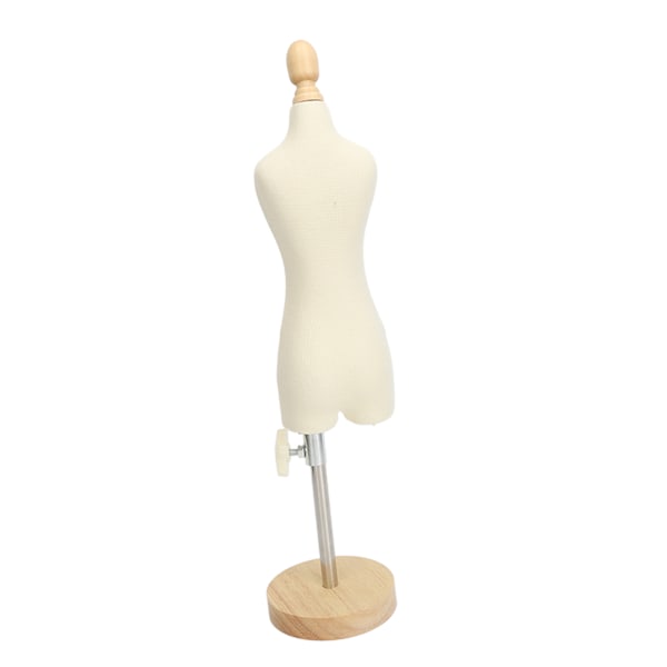 Klänningsform Kvinnlig skyltdocka Torso Miniklänning Modell med träbas för sömnad Display Fotoundervisning 1/4