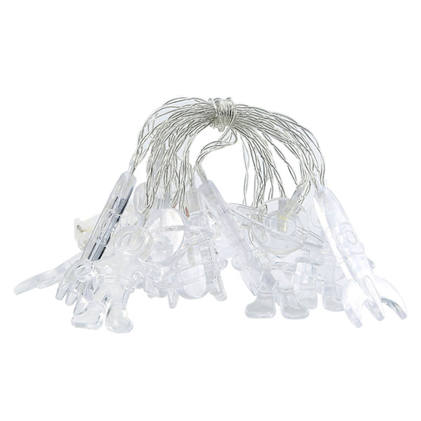 LED Strängljus Yttre rymden Astronaut Planet Rymdskepp Form Vattentät Led String Rumsdekor för julfestival Varmvit 2 batterier 10LED