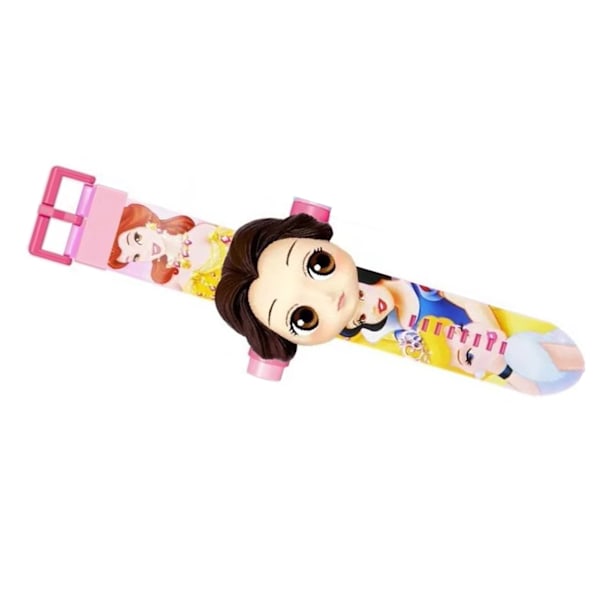 Barn Söta tecknade armbandsur Leksak Hög noggrannhet Barn Projektor Klocka Leksak för 3 till 8 år gamla pojkar och flickor Princess