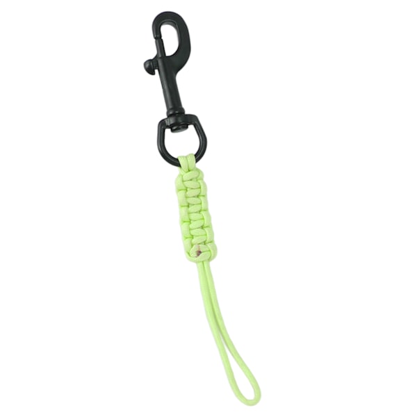 Håndvevd dykketau Anti Lost Strap Lysende undervannssikkerhetsrep Dykking BCD-utstyr med 316 rustfritt stål hurtigspenne Lys grønn