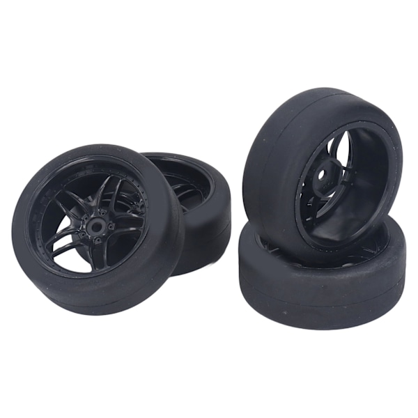 4st RC-däck Stark buffrande Slitstarka Stabil Slitstarka RC-hjuldäck Passar för TAMIYA TT01 TT02 XV01 94122 1/10 RC-bilar Svart