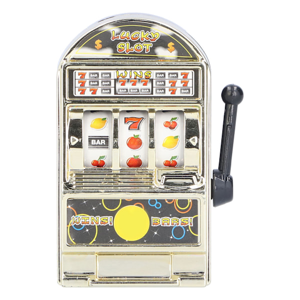 Mini Slot Machine Toy Lightweight Lucky Spelautomat Bank med snurrande rulle för Creative Festival GiftGold