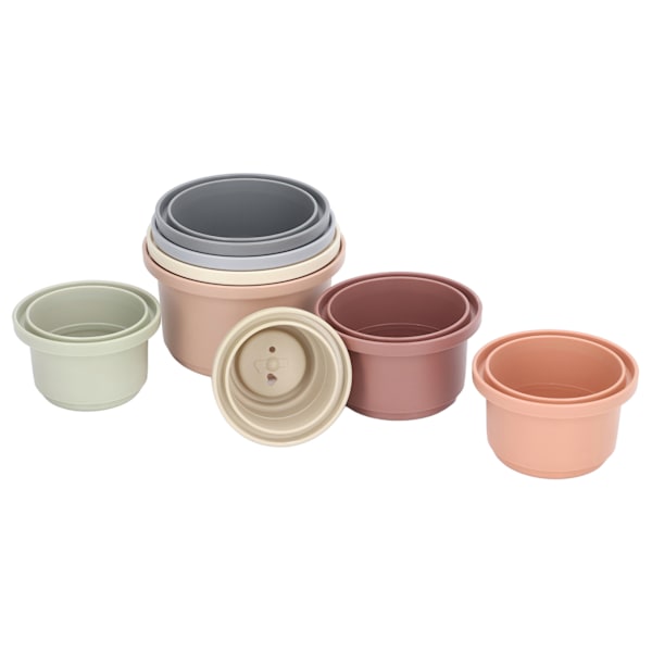 8 stk stablingskopper Fargelek Lette farger Moderne design Morsomme pedagogiske leker for babyshower gaver badeleker