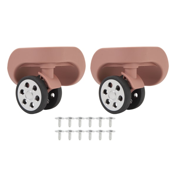 2Pcs Luggage Wheels 360 Degree Rotating Quiet Antiwear ABS Rubber Suitcase Caster with Screws for Replacement Repair Rose Gold