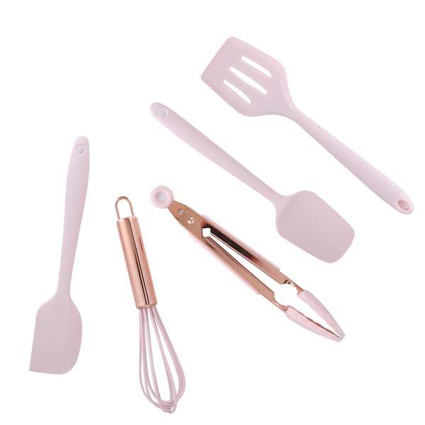 5 Pcs Silicone Kitchen Utensil Set Silicone Spatula Scraper Egg Beater Cooking Tools Kitchen Equipment