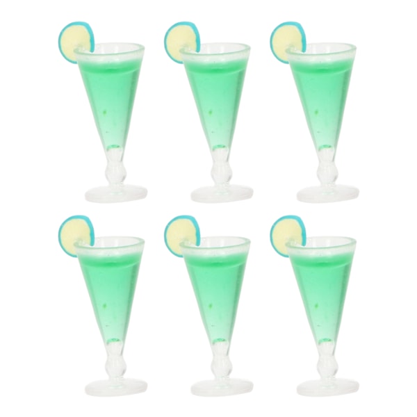 20 kpl Nukkitalo Cocktail-lasit Simulointi Elämän Kohtaus 1/12 Mittakaava Mini Cocktail-lasit Leikki Nukkitalo Deko Vihreä