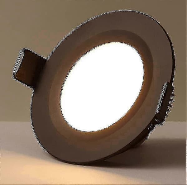 4 x 12V dæmpbare LED-downlights til campingvogn, sorte, 3200K, varmhvide, til badeværelsesbrug