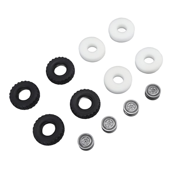 4st RC bildäck RC hjul Gummi Plast hjulfälgar Svampinsatser Starkt grepp RC bildelar för WPL B14 B24 1:16 RC bil