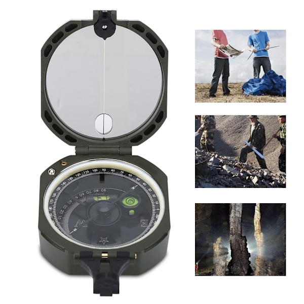 Bärbar militärkompass med hög precision Utomhus Survival Camping Vandringsutrustning