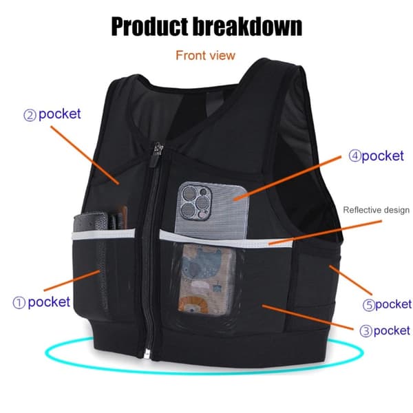 Hydration løpevest Reflekterende sykkel løping Maraton - Small Svart black