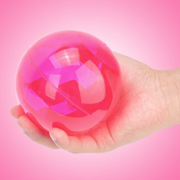 Barn Transparent Elastisk Boll Plast Ljuseffekt Barn Utomhusträning Interaktiv Leksak Rosa