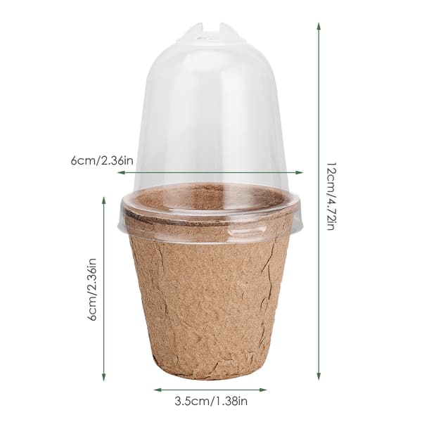 Planting Cup Biodegradable Seedling Pots with Humidity Dome for Nurseries