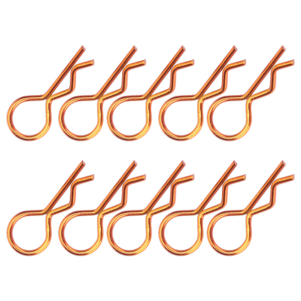 10 stk RC Bil Karosseri Klips R-Form Metall Karosseri Klips Pins for 1/5 1/6 1/8 1/10 RC Bil (bronsefarge)
