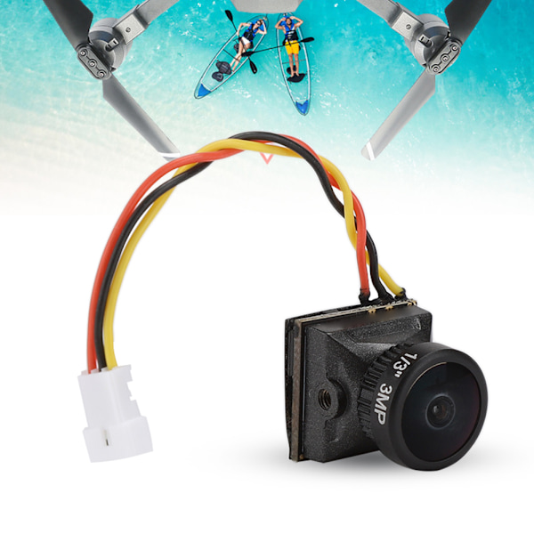 Mini FPV-kamera för Turbo Eos2 2,1 mm-lins 1200TVL CMOS NTSC Automatisk förstärkningskontroll Svart