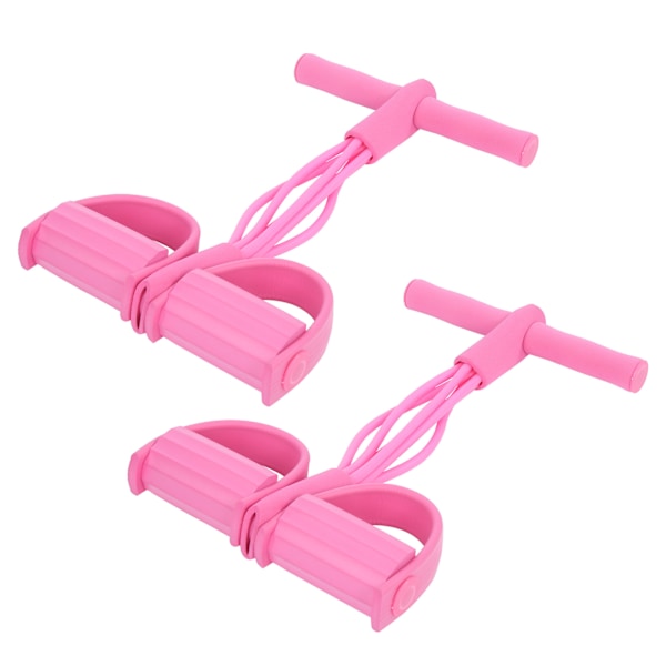 4 rør Elastisk trekkrep Sitte opp Trening Pedal Motstandsbånd Yoga Stretching Treningsutstyr Rosa