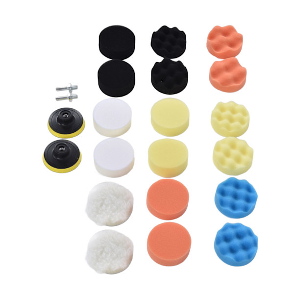 22st Buffing Pads ABS Sponge Car Polishing Pad Kit för vaxning Slipning Tätningsglasyr 3in
