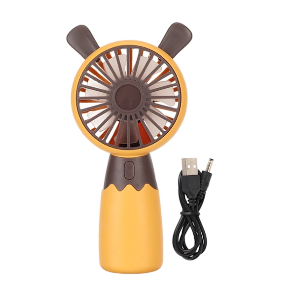 Kannettava kädessä pidettävä tuuletin USB ladattava söpö muoto ergonominen mini käsituuletin miehille naisille lapsille ulkokäyttöön ruskea
